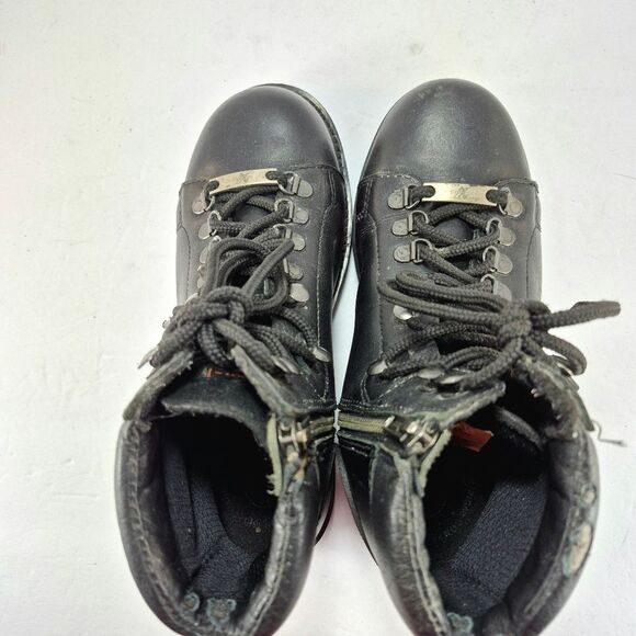 NexGen Men\'s Black Leather Lace-Up Motorcycle Biker Boots Size 8 Vintage main image 7